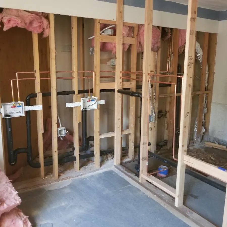 Copper pipe rough-in and plumbing installation in Suffern